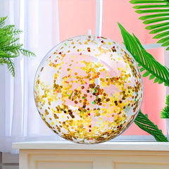 1pc Inflatable Sequin Beach Ball - Vibrant Multicolor Water & Sand Ball