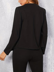 Casual Single Breasted Blazer Solid Long Sleeve Outerwear