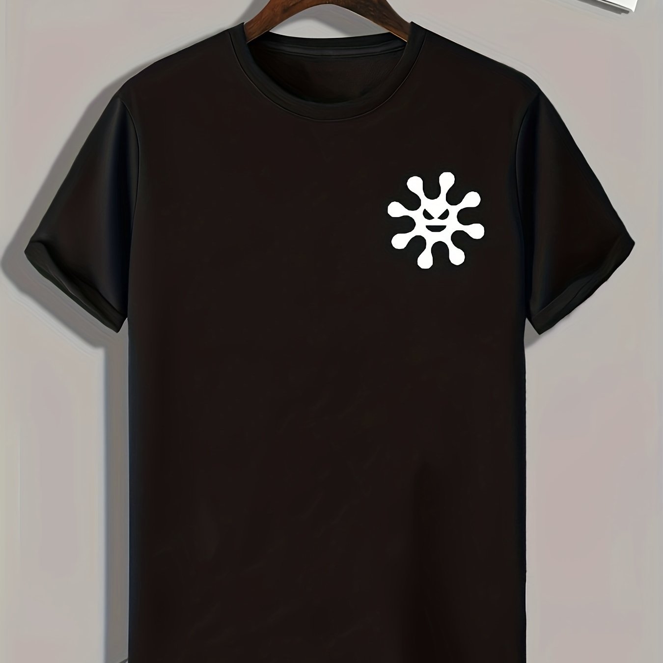 Pattern Print Men's Sports T-shirt, Graphic Tee for Outdoor Activities