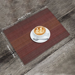 6pcs Plastic Placemats Lake Woven Rectangle Insulated Mat