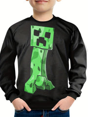 Teens Robot 3D Print Sweatshirt Kids Casual Pullover Street Wear