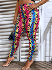 Plus Ombre Leopard Print High Rise Skinny Leggings