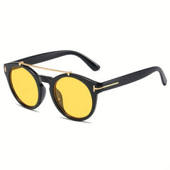 Men's T-shaped Double Beam Metal Sunglasses