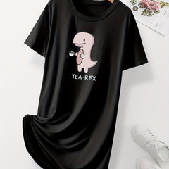 Dinosaur Print Graphic Tee Dress