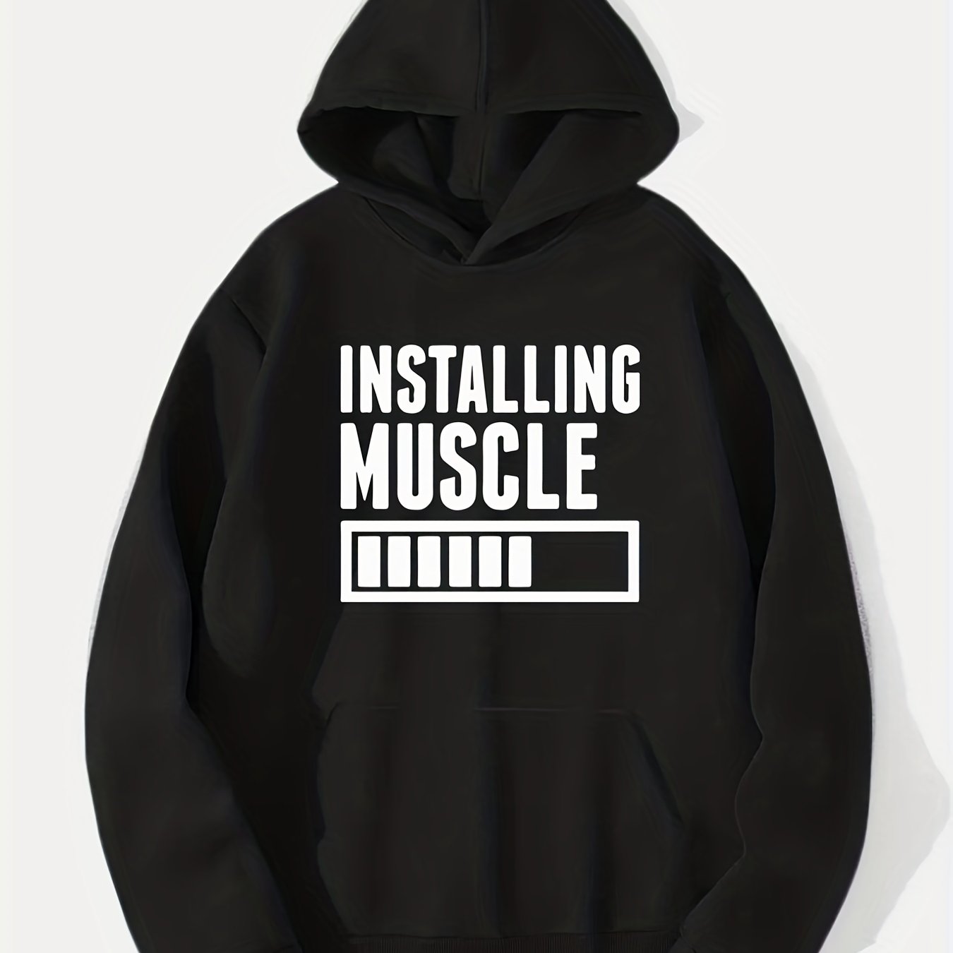 Muscle Print Hoodie for Men - Casual Graphic Pullover Sweatshirt