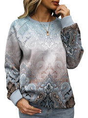 Women's Allover Print Pullover Sweatshirt
