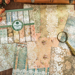 30pcs Vintage Flower Pattern Scrapbooking Supplies for DIY Journals
