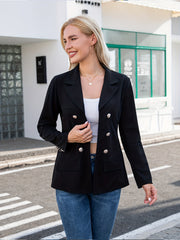Double Breasted Blazer Casual Long Sleeve for Office Women's Clothing