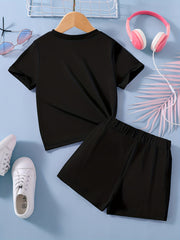 2pcs Toddler Girls MAMA'S GIRL T Shirts & Shorts Set