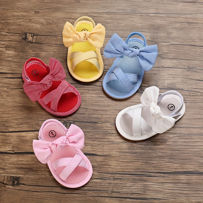 Casual Bowknot Open Toe Sandals for Baby Girls Lightweight Anti Slip Sandals