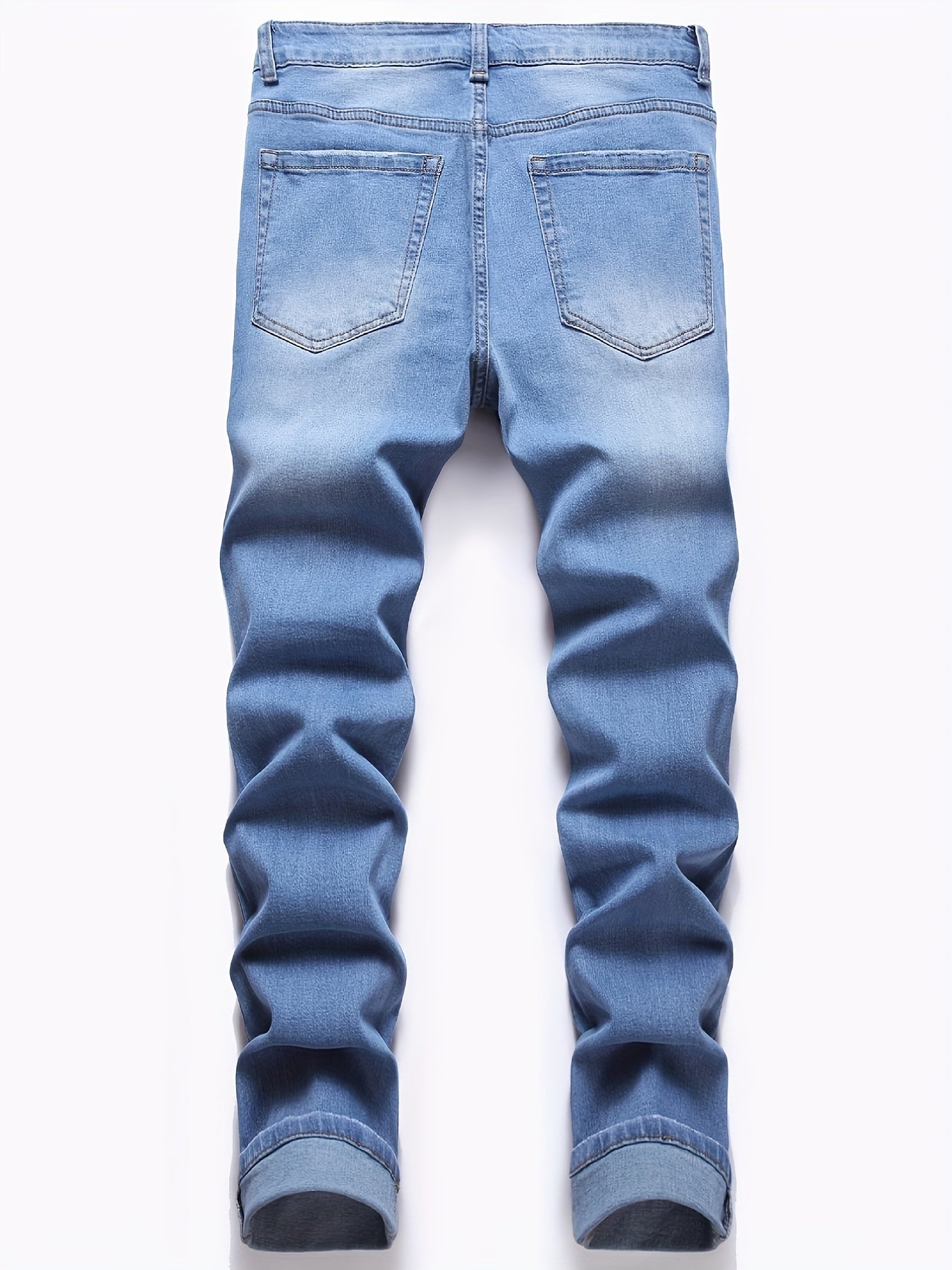 Men's Slim Fit Ripped Jeans Casual Denim Pants