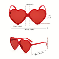 Heart Sunglasses Y2K Solid Photo Prop UV400