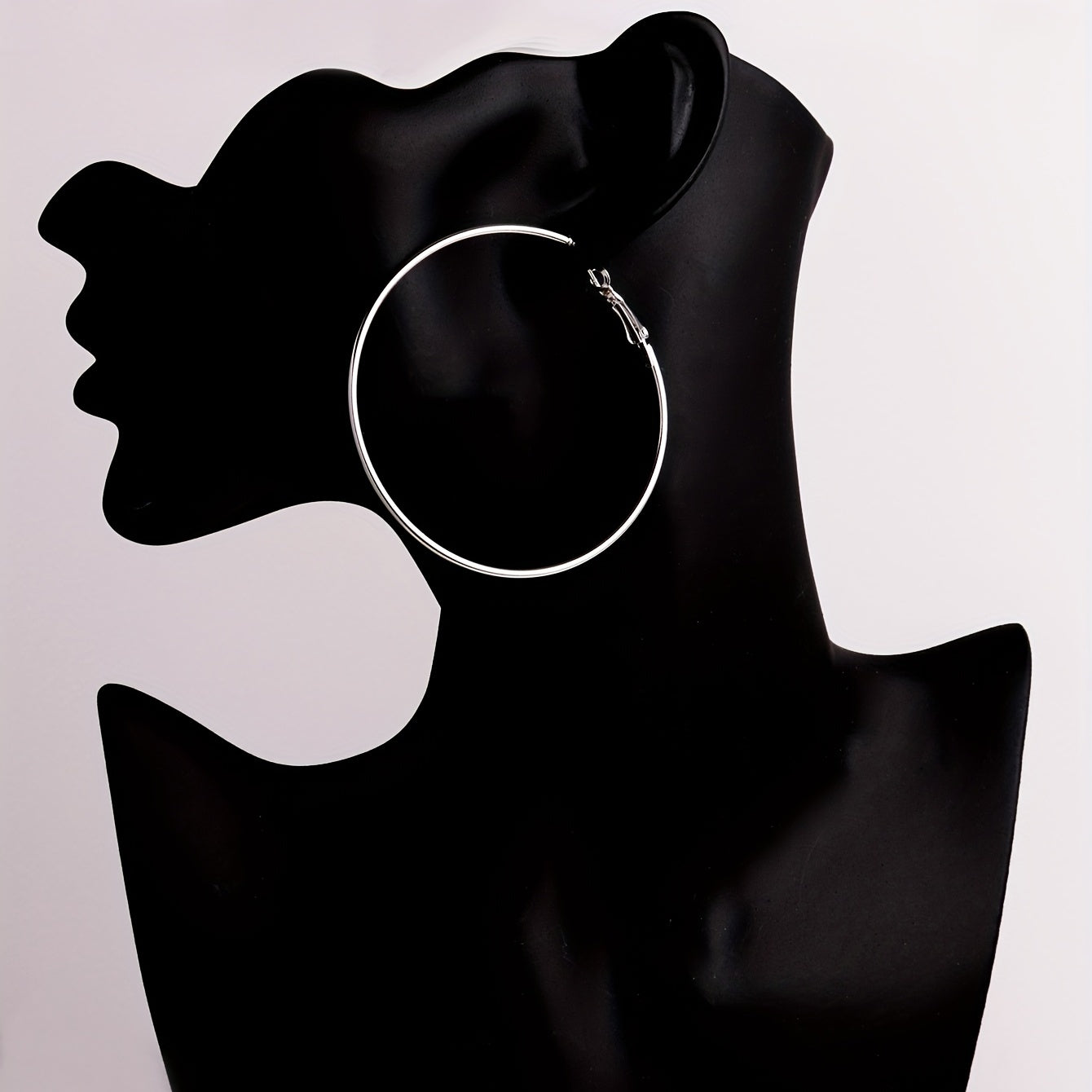 Exaggerated Metal Hoop Earrings Set for Girls