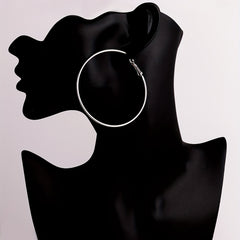 Exaggerated Metal Hoop Earrings Set for Girls