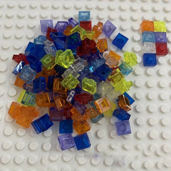 100pcs Transparent 1X1 Dot Thin Brick Small Particles Building Blocks
