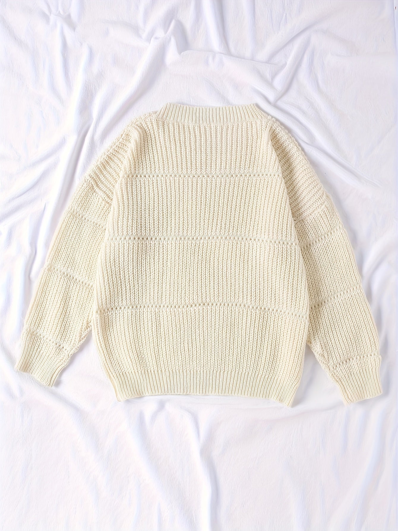 Ribbed Long Sleeve Round Neck Jumper