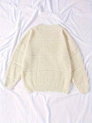 Ribbed Long Sleeve Round Neck Jumper