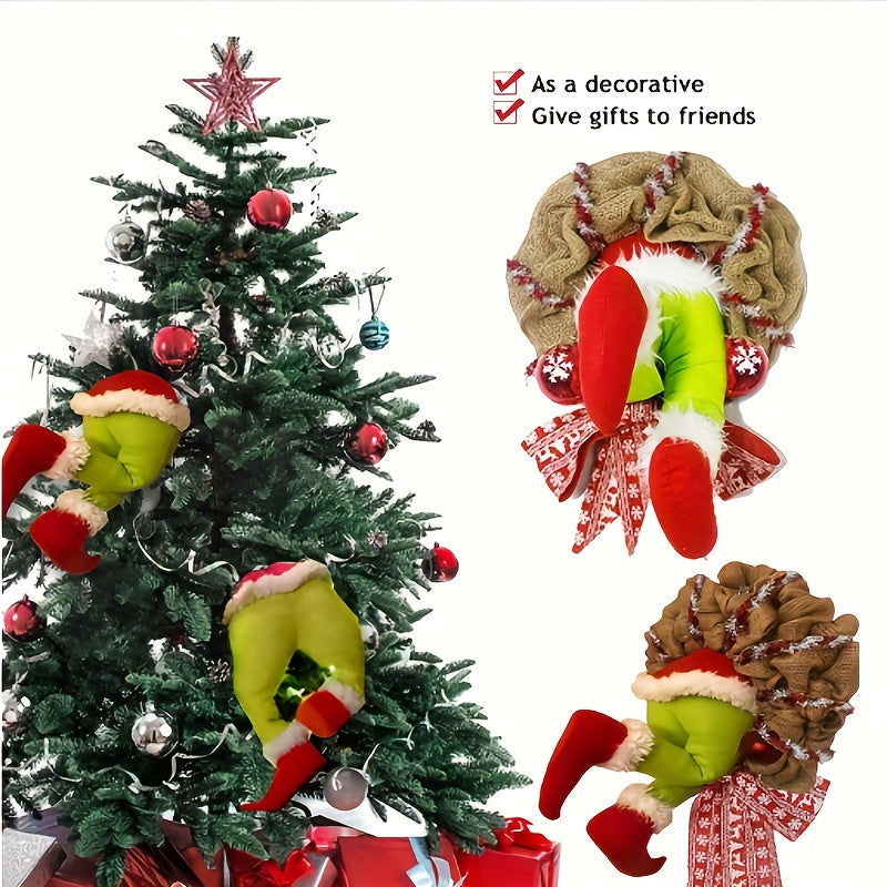 Christmas Elf Leg Wreath Holiday Decoration