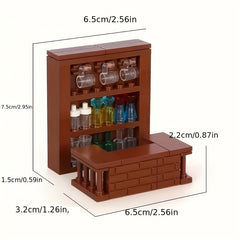 Wooden Bar Set with Stackable Building Toy