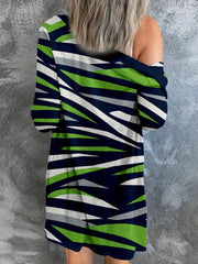 Striped Long Sleeve Button Up Cardigan
