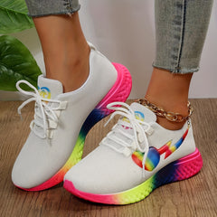 LGBT Pride Month Women's Sports Shoes Lace Up Running Sneakers