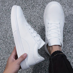 Men's Solid Skate Shoes Comfy Non Slip Casual Lace Up Sneakers