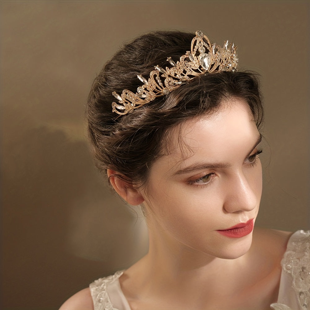 Retro Court Style Crown Gauze Headwear Hair Hoop