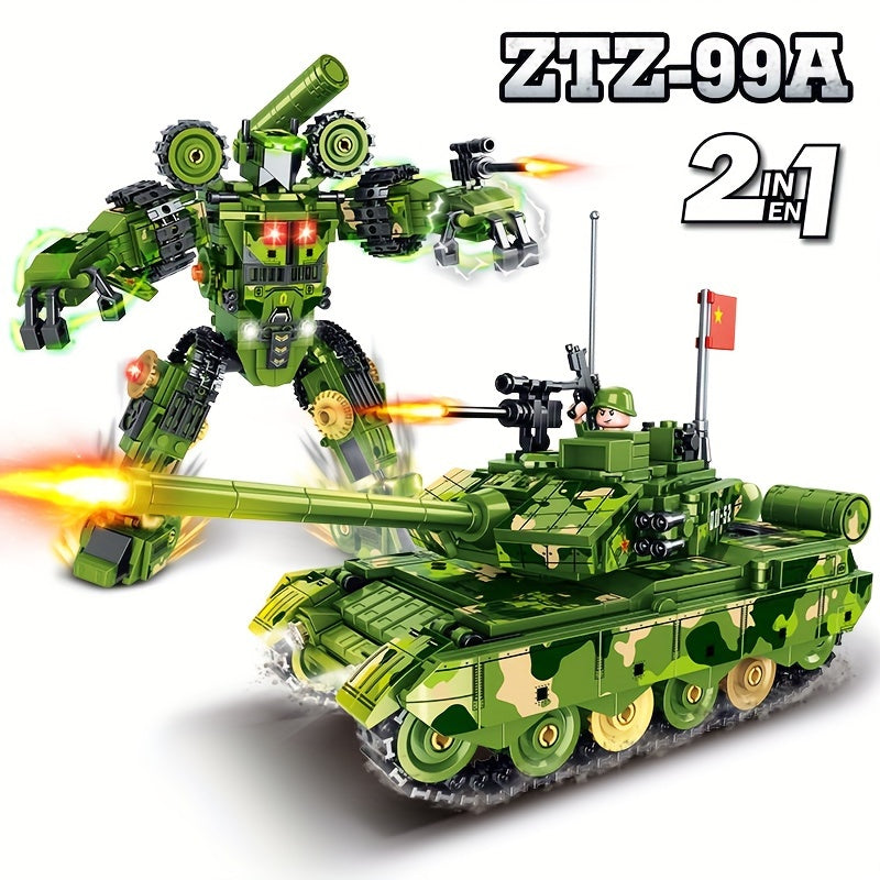 Tank Series M1A2 Leopard 2 T14 DF41 99A Building Block Model Toys