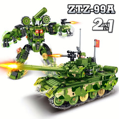 Tank Series M1A2 Leopard 2 T14 DF41 99A Building Block Model Toys