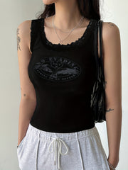 Eagle Print Tank Top Sleeveless Crew Neck Summer Casual