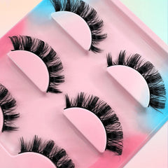 3 Pairs Cat Eye False Eyelashes, Curling and Long Lasting
