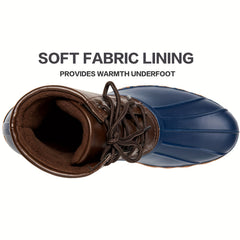 Thermal Waterproof PVC Duck Boots Lace Up Flat Wear Resistance Non Slip