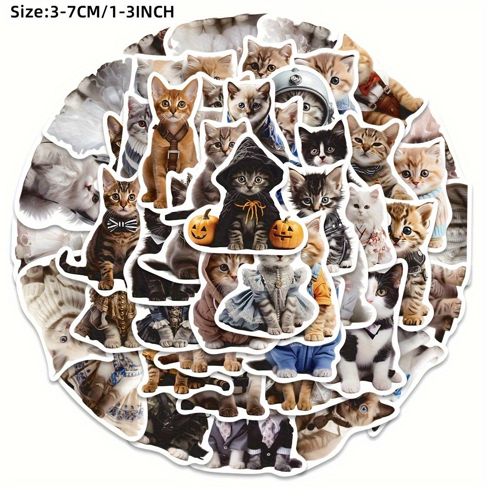 50pcs Funny Cat Graffiti Stickers Waterproof DIY Journal Stickers Pack