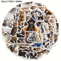 50pcs Funny Cat Graffiti Stickers Waterproof DIY Journal Stickers Pack