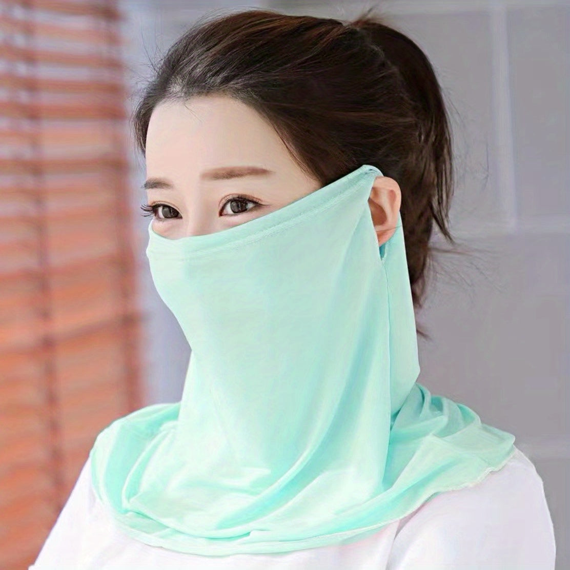 Sunscreen Mask Breathable Veil Ice Silk Face Mask UV Protection Neck Gaiter