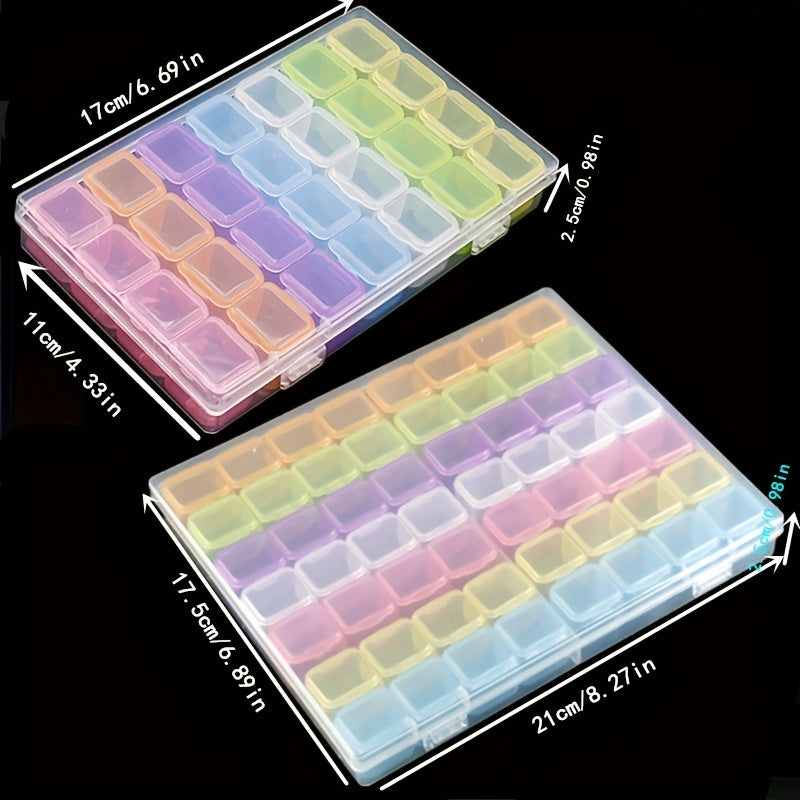 DIY Diamond Storage Box 28 56 Grids Plastic Beaded Organizer
