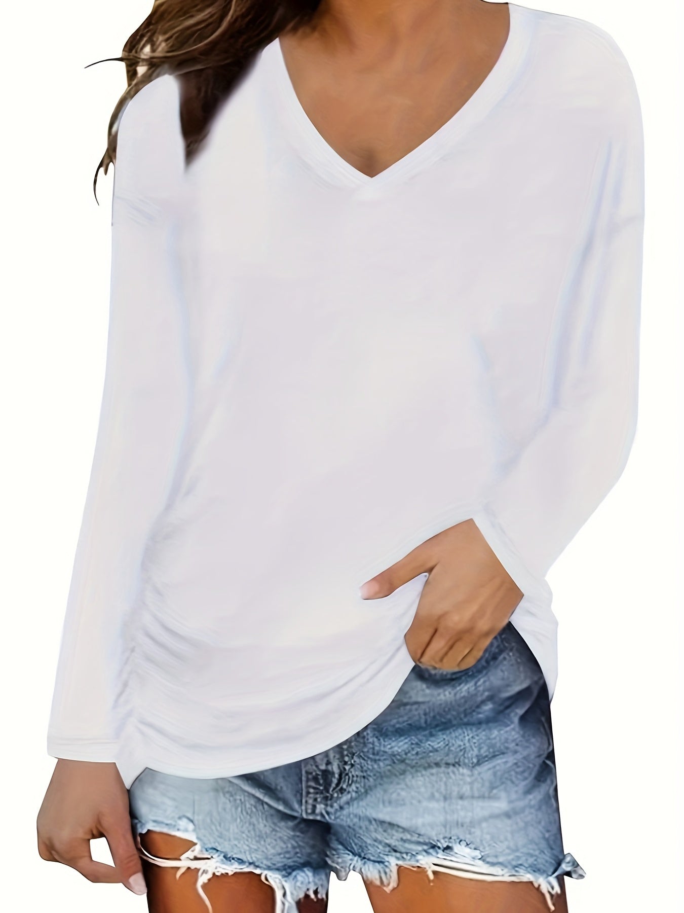 V Neck Loose Top Fitness Yoga Running Women's T shirt