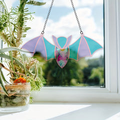 Colorful Bat Suncatcher Window Hanging Decoration for Home Room Garden