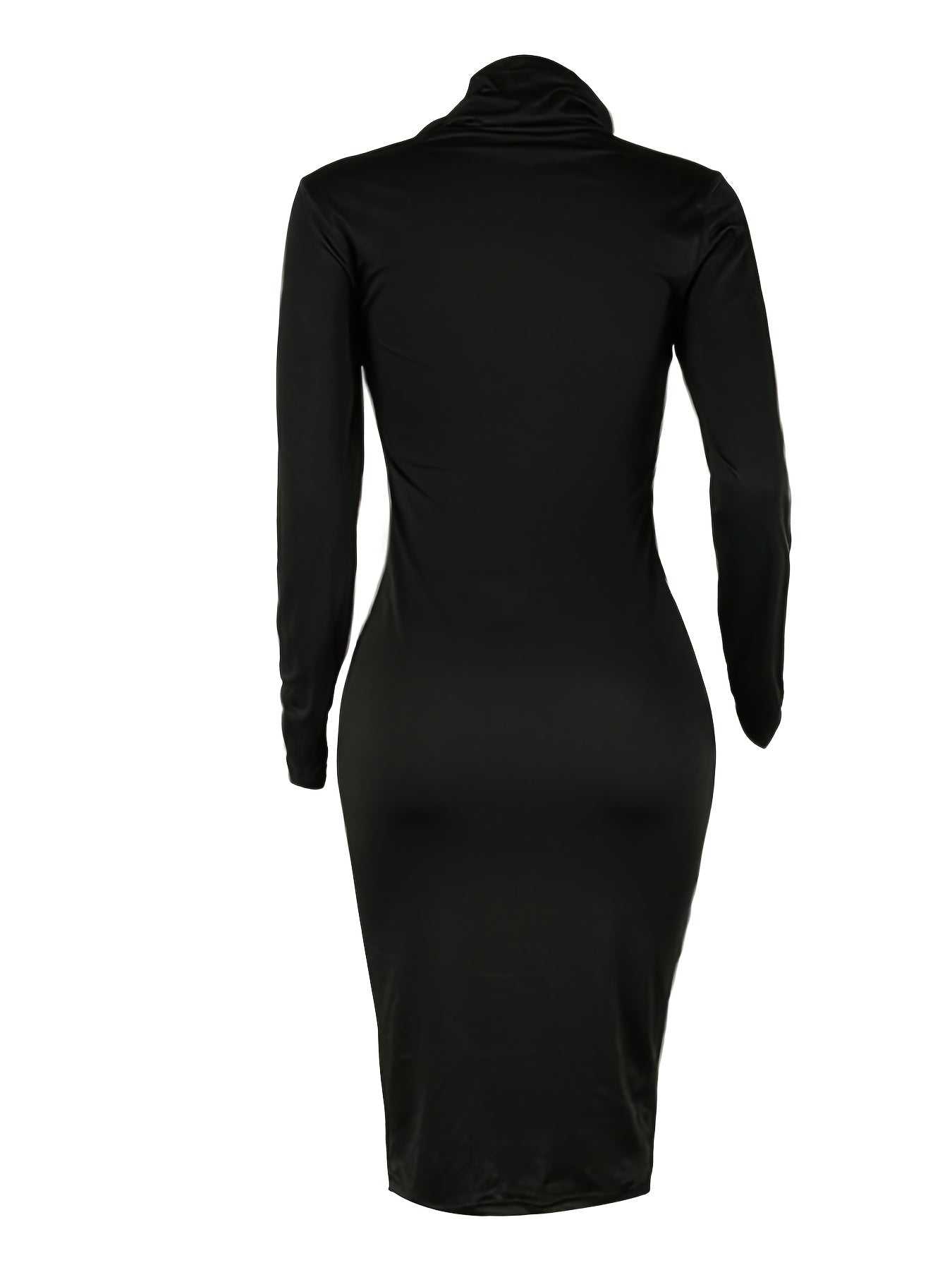 Womens Plus Size Long Sleeve Bodycon Midi Dress