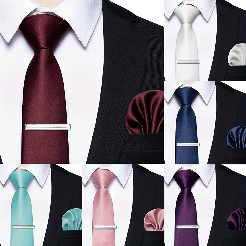 Men's Silk Tie Clip Wedding Party Formal Business Necktie