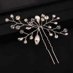 Crystal Bride Wedding Hair Pins Rhinestone Flower Hair Piece