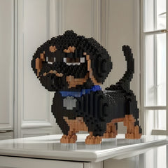 5218pcs Building Block Set Sausage Dog Pet Holiday Gift Room Decoration