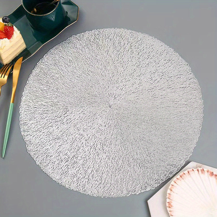 Plastic Placemats Western Food Mat Round Hollow Bronzing Dining Table Mat