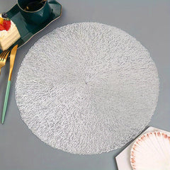 Plastic Placemats Western Food Mat Round Hollow Bronzing Dining Table Mat