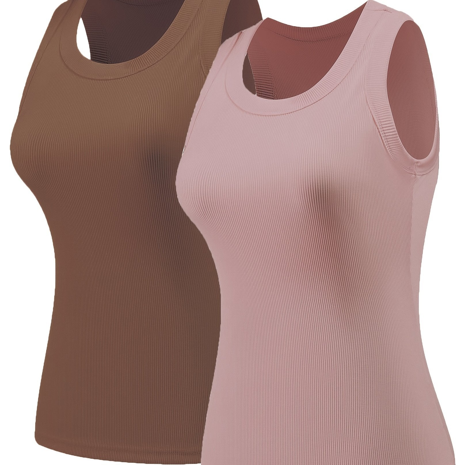 Women's Ribbed Sleeveless Tank Top for Summer Workout