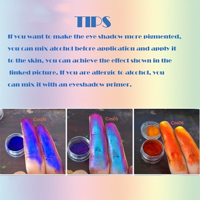 Bright Holographic Eyeshadow Powder - Highly Pigmented Chameleon Eyeshadow