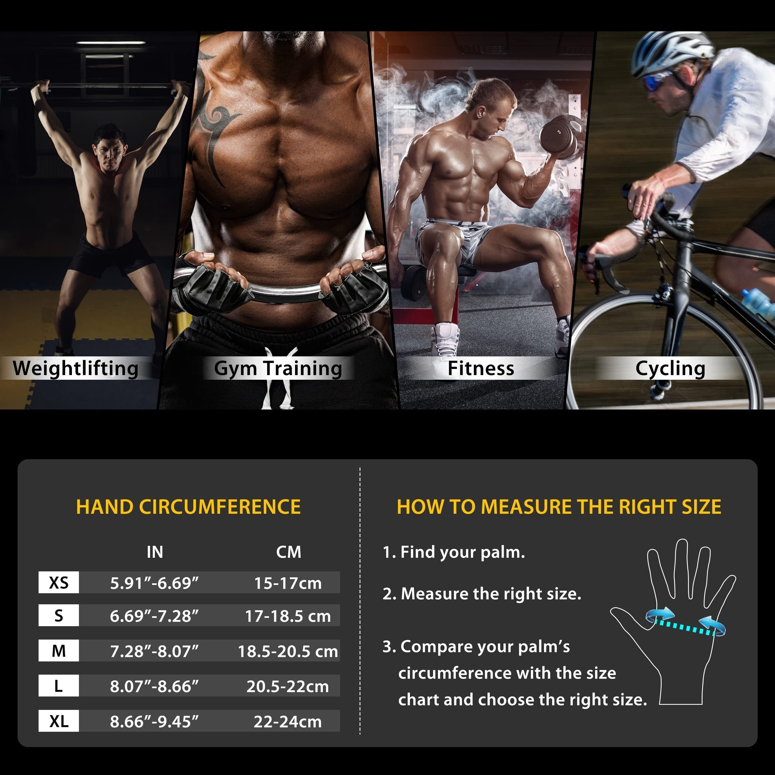 Full Palm Protection Gloves for Weightlifting Fitness Training