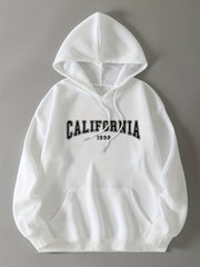 Long Sleeve Hooded Sport Sweatshirt Women Graphic Drawstring Hoodie