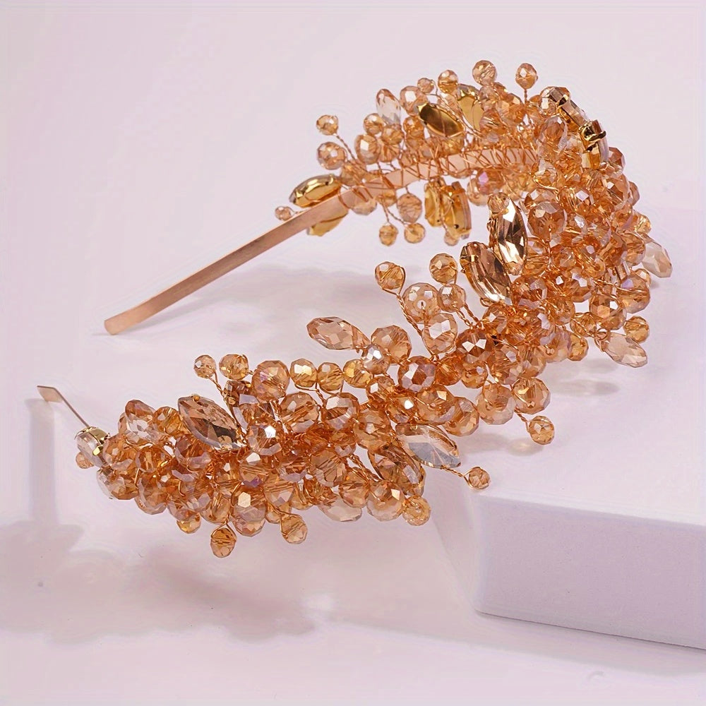 Baroque Multicolor Rhinestone Crystal Hairband Bridal Hair Hoop