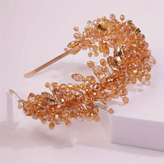 Baroque Multicolor Rhinestone Crystal Hairband Bridal Hair Hoop